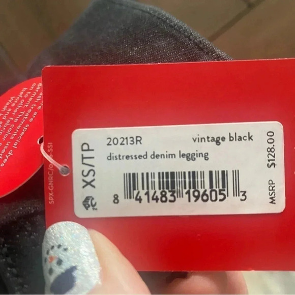 Spanx Women’s XS/TP Vintage Distressed Ankle Skinny Jeans Black Jegging NEW NWT - Picture 7 of 8